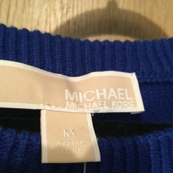 NWT Michael Kors blue knit wide sleeve sweater - Picture 3 of 5